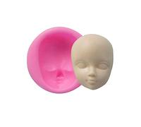 Maodom Silicone Human Head Mould Fondant Face Moulds Model Doll Head Mold Handmade Poly-mer y Molds Sugarcraft Chocolate Mould Baking Tools