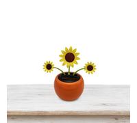 Maodom Solar Dancing Flowers,Sunflower Solar Car Ornament - Portable Shaking Head Car Toy, Reusable Powered Dashboard Decor for Home, Bedroom and