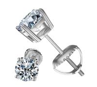 Maodom Stud Earrings - 2 Carat Lab Grown Gem Ear Studs | 1 Pair Silver Brilliant Fashion Jewelry for Wife Girlfriend Sisters Friends Mother