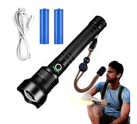 Maodom Super Bright Flashlight,Zoomable LED Camping Light | Portable Waterproof USB Charging Torch for Camping Tornado Hiking Survival Backpacking Hunting Disaster Bushcraft Fishing