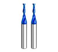 MAODWIN 2PCS Spiral Upcut Router Bit 1/4" Shank 1/8" Cutting Dia 2" OAL with Nano Blue Coating Solid Carbide for CNC & Wood & Plastic Routing,Engraving,Grooving