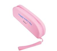 Mao'er portable storage bag. Makeup bag, pencil case, coin purse. Silicone material, zipper closure. Storage of small items suitable for daily life, travel, office and study, Pink