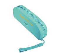 Mao'er portable storage bag. Makeup bag, pencil case, coin purse. Silicone material, zipper closure. Storage of small items suitable for daily life, travel, office and study, Green, Modern Cute