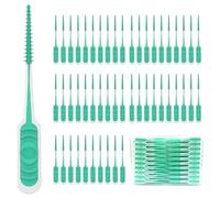 Maoerdental 200PCS Interdental Brush with Soft Rubber Handle,Disposable Dental Picks for Teeth Cleaning,Dental Picks with Convenient PP Case (Green)