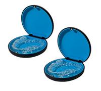 Maoerdental 2PCS Retainer Case Compatible with Invisalign,Cute Slim Aligner Case,Customized Magnetic Closure Orthodontic Retainer Cases (2 Pack Black + Blue Silicone)