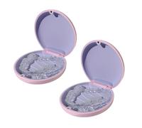 Maoerdental 2PCS Retainer Case Compatible with Invisalign,Cute Slim Aligner Case,Customized Magnetic Closure Orthodontic Retainer Cases (2 Pack Pink + Purple Silicone)