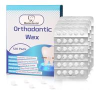 Maoerdental Orthodontic Wax 120 Pack, Easy to Mold Braces Wax, Dental Wax Long-Lasting Hold, Portable and Easy to Tear,Food Grade Relief Wax for Home Travel Office (Unscented)