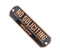 Maoerzai No Soliciting Sign, No Soliciting Sign for House Wall Plaque, Elegant Welcome Front Door Sign for Home, Yard, Office and Business. (Black - C, 5 x 1.5 inch)