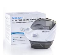 MAOEVER Nasal Irrigation System - Electric Neti Pot Sinus Rinse Machine for Nasal Care, Nose Cleaner Device with 30 Salt Packets and a Measuring Cup, Suitable for Adult Nasal Wash(Grey)