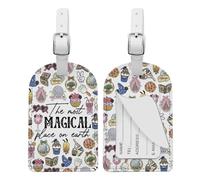 MAOFAED Cartoon Magic Castle Luggage Tag for Travel, The Most Magical Place ON Earth, Vacation Gift, Family Trip Gifts (Magical Place)