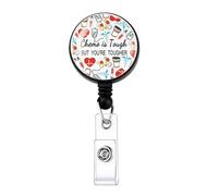 MAOFAED Chemotherapy Treatment Badge Reel for Cancer Fighter, Warrior Gift, Chemo Encouragement Gift, Chemo is Tough But You're Tougher