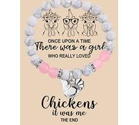 MAOFAED Chicken Bracelet Chicken Lover Gift Once Upon A Time There Was A Girl Who Really Loved Chicken, Metal, alloy