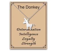 MAOFAED Donkey Pendant Necklace for Men Women, Farm Animal Gift, Determination Intelligence Loyalty Strength(theDonkeyNe)