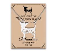 MAOFAED Floral Chihuahua Necklace for Dog Owner, Chihuahua Lover Gift, Dog Mom Gift, Doggy Necklace for Women(onceChihuahuaNe)