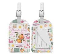 MAOFAED Florida Luggage Tag, Florida Girly Orange Blossom, Girls Trip Gift, Beach Vacation Gift, Summer Vacation Gifts