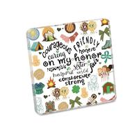 MAOFAED Girl Troop Gift, Inspirational Saying Desk Plate for Girls, Troop Leader Bridging Year End Party Favor (considerateStrong)