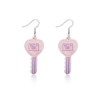 MAOFAED Glitter Key Pendant Earring for Realtor, Realtor Jewlery, New Home Gift, Real Estate Gift(pinkKey)