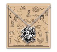 MAOFAED Greek Mythology Snake Goddess Necklace, Mythical Snake Necklace, Ancient Goddess Gift, Feminine Power Gift(snakeGoddessNe)