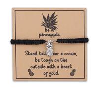 MAOFAED Handmade Pineapple Charm Bracelet for Women, Be A Pineapple Stand Tall, Inspirational Gift (bePineappleBr)
