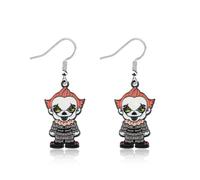 MAOFAED Horror Movie Clown Dangle Earrings for Halloween Party, Scary Movie Lover Gift, Halloween Jewelry(clown earring)