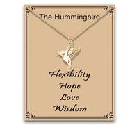 MAOFAED Hummingbird Necklace, Hummingbird Inspirational Gift, Bird Lover Gift, Flexibility Hope Love Wisdom(theHummingbirdNe)