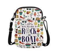 MAOFAED Matching Group Cruise Crossbody Bag, Boat Vocation Gift, We're Just Here to Rock The Boat, Cruising Gift(rockTheBoat)