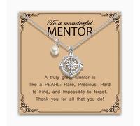 MAOFAED Mentor Appreciation Gift, Compass Necklace for Mentor, Leadership Gift Idea for Teacher,Instructor,Coaches(wonderfulMentor)