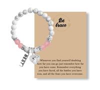 MAOFAED Physical Therapist Bracelet, PT Inspirational Gift, Be Brave Gift, PT Thank You Gift, Physical Therapy Assistant Gift, S, Stainless Steel, Agate