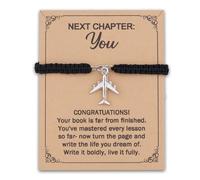 MAOFAED Pilot Graduation Gift, Airplane Charm Bracelet for Flight Attendants, New Pilot Gifts, Inspirational Gift (chapterPilotBr)