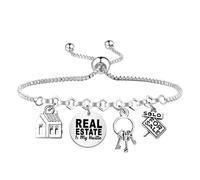 MAOFAED Real Estate Agent Gift, Real Estate Is My Hustle Bracelet for Realtor, Funny Realtor Gift(real estate)