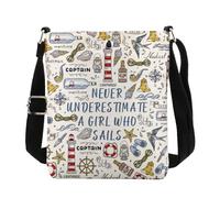 MAOFAED Sailing Gift, Never Underestimate A Girl Who Sails Crossbody Bag, Woman Sailor Gift, Boating Gift, Captain Gift