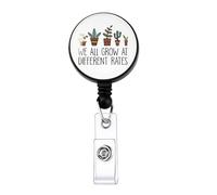 MAOFAED Special Educator Gift, Sped Teacher Badge Reel, We All Grow at Different Rates ID Holder for Teacher (we All Grow)
