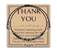 MAOFAED Thank You Morse Code Bracelet for Women Men, Appreciation Gift Idea for Team, Employee(much appreciated)
