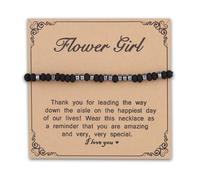 MAOFAED Wedding Day Jewelry, FlowerGirl Morse Code Bracelet for Her, Secret Message Jewelry, Wedding Party Favor(flowergirlMorse)