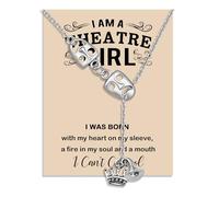 MAOFAED Witch Musical Inspired Gift, Musical Theatre Gift, Comedy Tragedy Masks Necklace for Actress,Theatre Nerd Gifts (crown&hat)