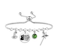 MAOFAED Witches Movie Inspired Gift, Because I Knew You I Have Been Changed for Good Bracelet for Friend, S, Stainless Steel, Agate