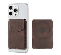 maogoam for MagSafe Wallet with Privacy Flap Cover, Stronger Magnetic Card Holder for iPhone 16/15/14/13/12, Leather Magnetic Phone Slim Wallet Fit 4 Cards, RFID Blocking, Dark Brown