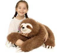 MaoGoLan 70cm Lying Sloth Plush Toy, Soft Cuddly Stuffed Animal with Snap-On Paws, Giant Sloth Soft Toy Gift for Kids and Adults Birthday Christmas