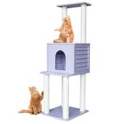 MAOHEGOU 61.5” Indoor and Outdoor Cat Tree Tower, Cat House for Outdoor Cats, Weatherproof Large Cat Condo with Scratching Posts for Catio