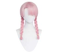 MAOMA Anime Cosplay Wig，Arknights Blue Poison Wig，Pink double braid Wig，with Free Wig Cap，for Christmas Carnival party Halloween Cosplay Wig(Color:Style 1)