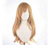 MAOMA Anime Cosplay Wig，Arknights Ceobe Wig，Golden brown long wave Wig，with Free Wig Cap，for Christmas Carnival party Halloween Cosplay Wig