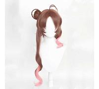 MAOMA Anime Cosplay Wig，Arknights Eyjafjalla Wig，Brown gradient pink long Wig，with Free Wig Cap，for Christmas Carnival party Halloween Cosplay Wig
