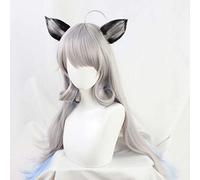 MAOMA Anime Cosplay Wig，Arknights Mint Wig，Silver gradient long Wig，with Free Wig Cap，for Christmas Carnival party Halloween Cosplay Wig