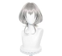 MAOMA Anime Cosplay Wig,Arknights Talulah Wig,Silver Grey Bob Wig,with Free Wig Cap,for Christmas Carnival party Halloween Cosplay Wig
