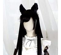 MAOMA Anime Cosplay Wig,Azur Lane Atago Wig,Black long Wig,with Free Wig Cap,for Christmas Carnival party Halloween Cosplay Wig(Size:Style 2)