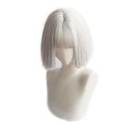 MAOMA Anime Cosplay Wig,Division Rap Battle Aohitsugi Nemu Wig,Short white Wig,with Free Wig Cap,for Christmas Carnival party Halloween Cosplay Wig