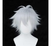 MAOMA Anime Cosplay Wig,Division Rap Battle Samatoki Aohitsugi Wig,Short white Wig,with Free Wig Cap,for Christmas Carnival party Halloween Cosplay Wig(Size:Style 1)