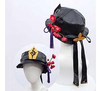 MAOMA Anime Cosplay Wig，Genshin Impact HuTao Wig，Brown Pigtails Wig，with Free Wig Cap，for Christmas Carnival party Halloween Cosplay Wig(Color:Hat)