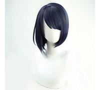 MAOMA Anime Cosplay Wig，Genshin Impact Kujou Sara Wig，Blue Gradient Bob Wig，with Free Wig Cap，for Christmas Carnival party Halloween Cosplay Wig