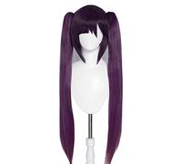 MAOMA Anime Cosplay Wig，Genshin Impact Mona Wig，Long purple double ponytail Wig，with Free Wig Cap，for Christmas Carnival party Halloween Cosplay Wig